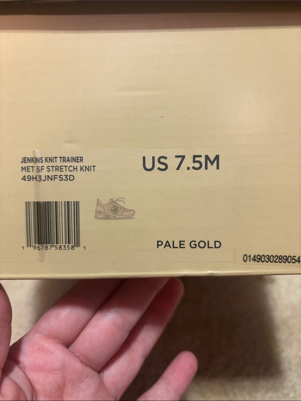 Michael Kors Cream & Gold MK Logo Knit Lace-Up Sneaker - Picture 5 of 5